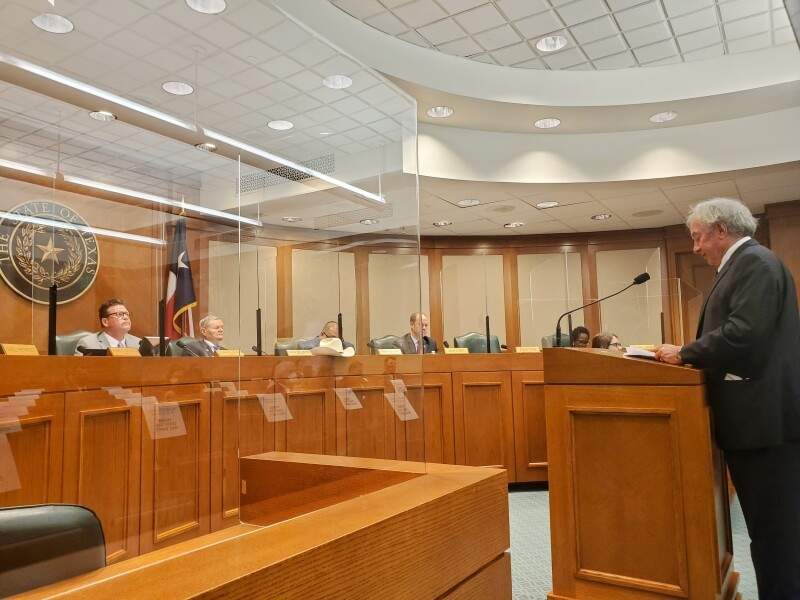 Abell testifying before the House Agriculture and Livestock Committee